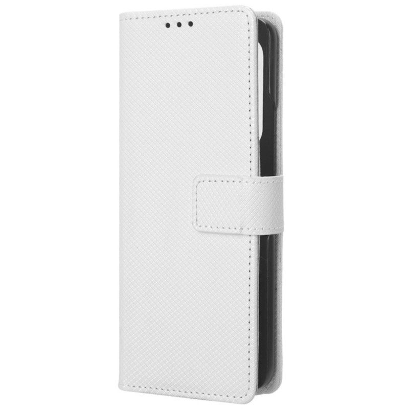 Leren Hoesje Samsung Galaxy Z Fold 6 Strappunten Bescherming Hoesje