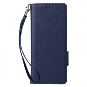 Leren Hoesje Voor Samsung Galaxy Z Fold 6 Dubbele Sluiting En Riem