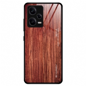 Telefoonhoesje voor Xiaomi Redmi Note 12 Pro Houtdesign Gehard Glas