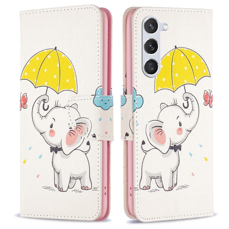 Flip Case voor Samsung Galaxy S23 5G Baby Olifant