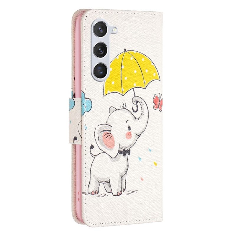 Flip Case voor Samsung Galaxy S23 5G Baby Olifant