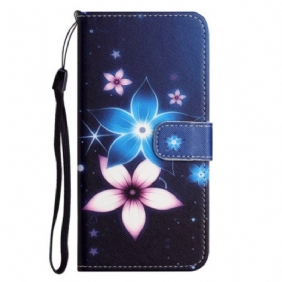 Flip Case voor Samsung Galaxy S23 5G Maan Bloemen