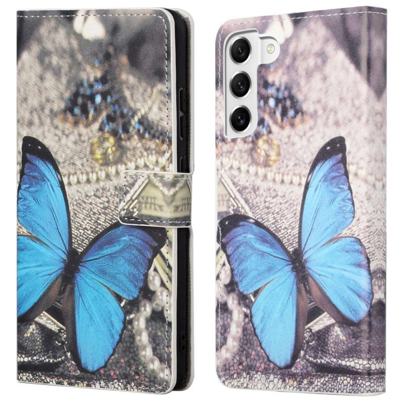 Folio-hoesje voor Samsung Galaxy S23 5G Blauwe Vlinder