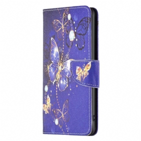 Folio-hoesje voor Samsung Galaxy S23 5G Gouden Vlinders