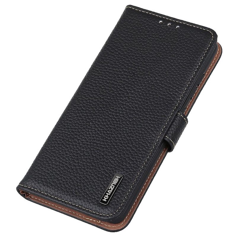 Folio-hoesje voor Samsung Galaxy S23 5G Khazneh Lychee Leer