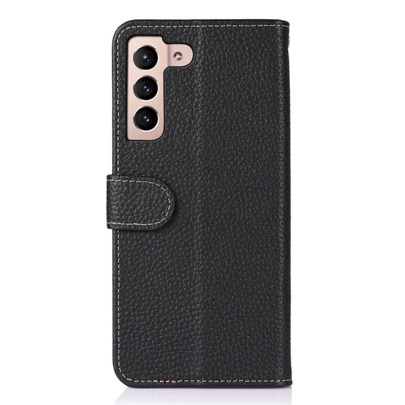 Folio-hoesje voor Samsung Galaxy S23 5G Khazneh Lychee Leer