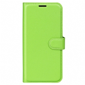 Folio-hoesje voor Samsung Galaxy S23 5G Klassiek Litchi-leereffect