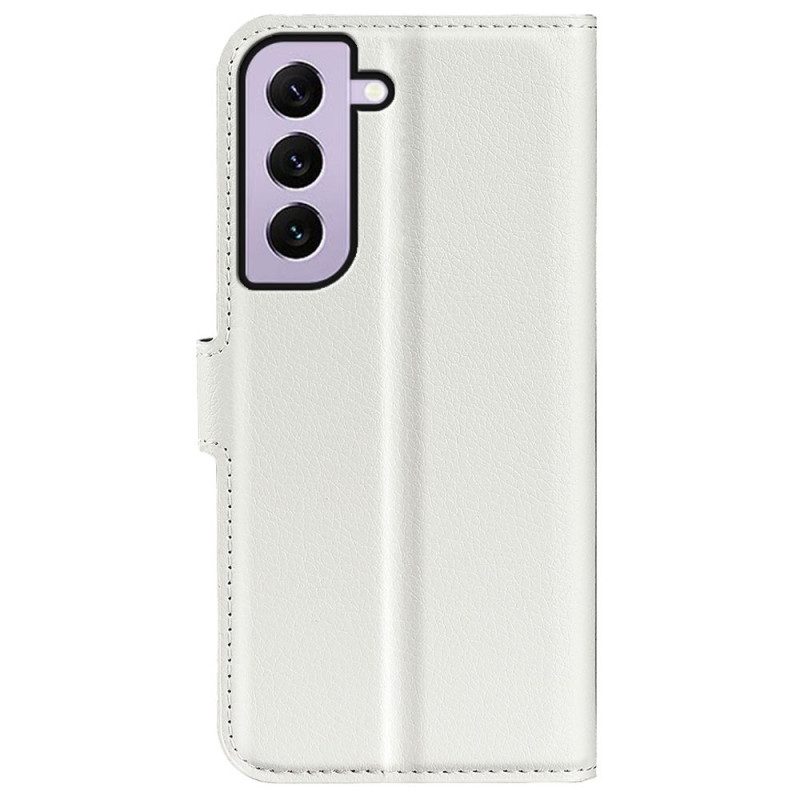 Folio-hoesje voor Samsung Galaxy S23 5G Klassiek Litchi-leereffect