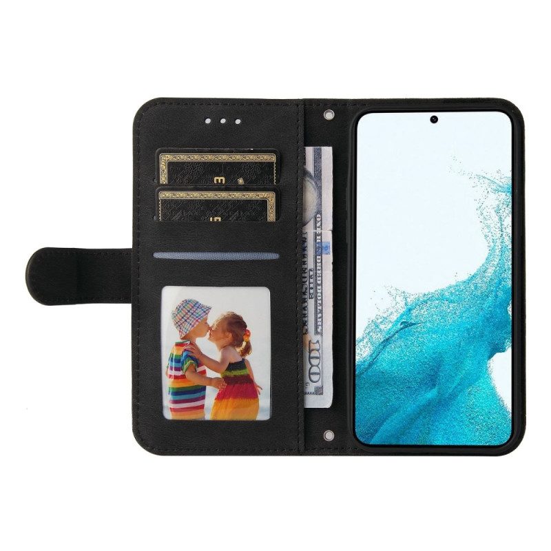 Folio-hoesje voor Samsung Galaxy S23 5G Leerstijl Met Decoratieve Klinknagel