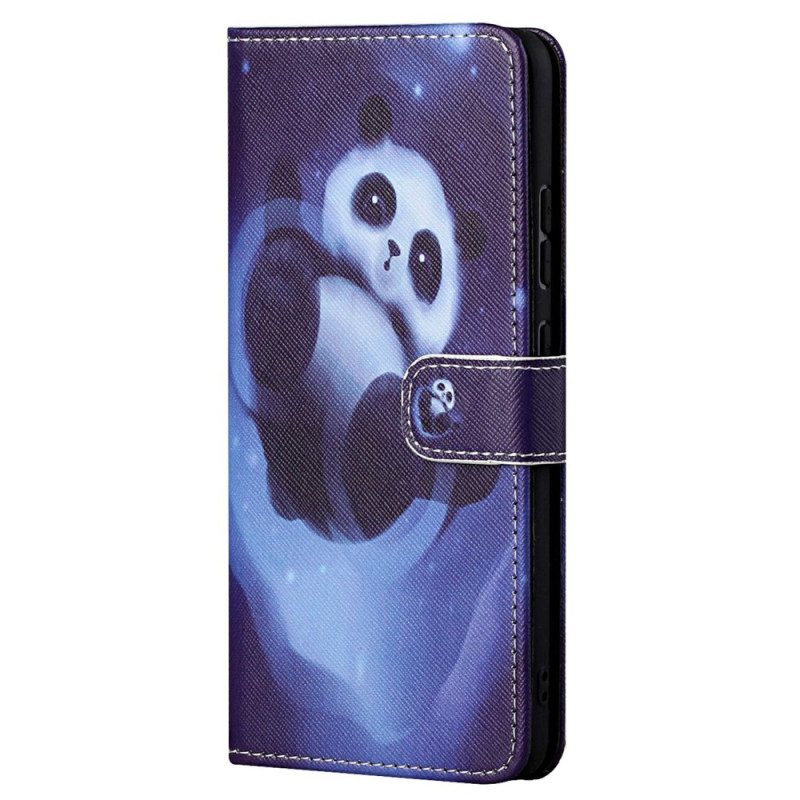 Folio-hoesje voor Samsung Galaxy S23 5G Met Ketting Strakke Panda