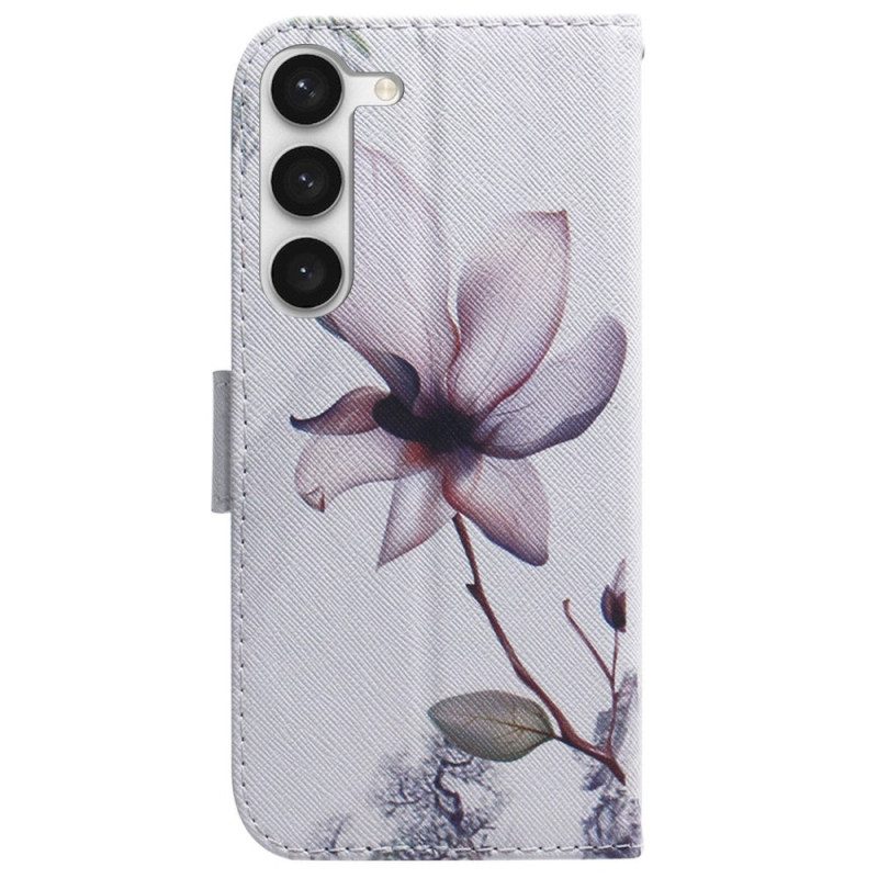 Folio-hoesje voor Samsung Galaxy S23 5G Roze Bloem