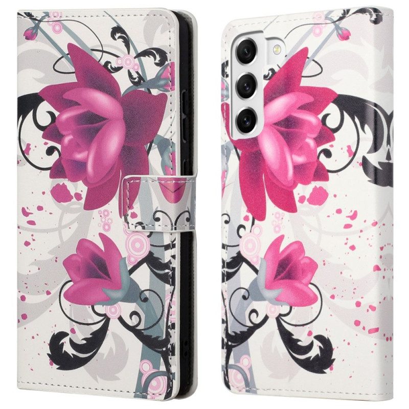 Folio-hoesje voor Samsung Galaxy S23 5G Tropische Bloemen