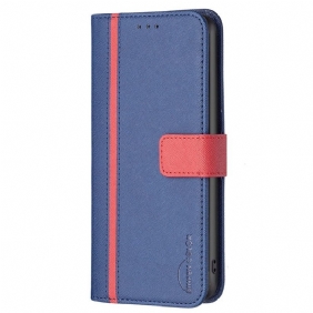 Folio-hoesje voor Samsung Galaxy S23 5G Tweekleurige Binfen-kleur