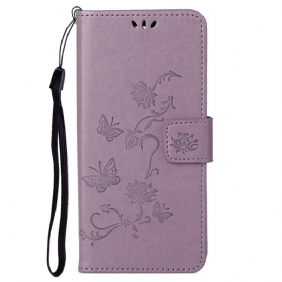 Folio-hoesje voor Samsung Galaxy S23 5G Vlinders En Bloemen