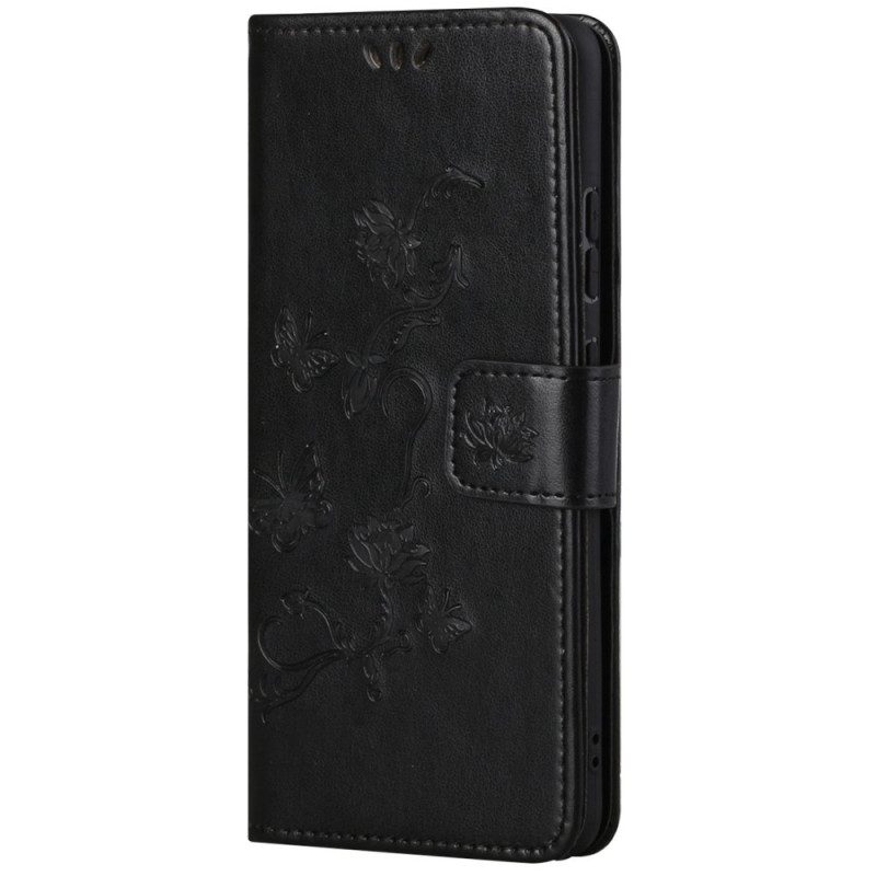 Folio-hoesje voor Samsung Galaxy S23 5G Vlinders En Bloemen