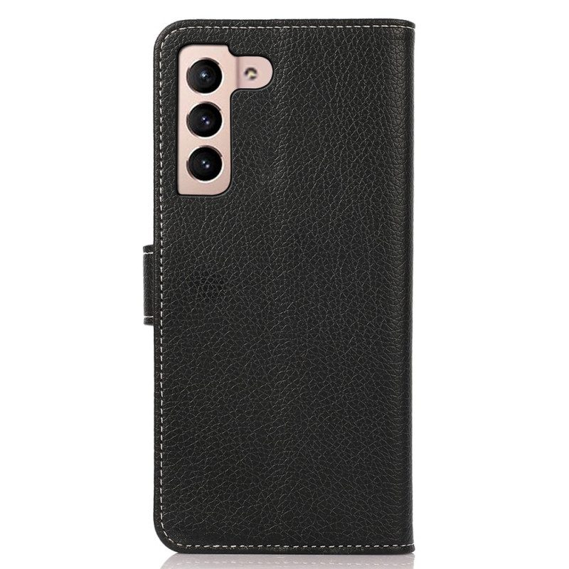 Leren Hoesje voor Samsung Galaxy S23 5G Lychee Lederen Stijl