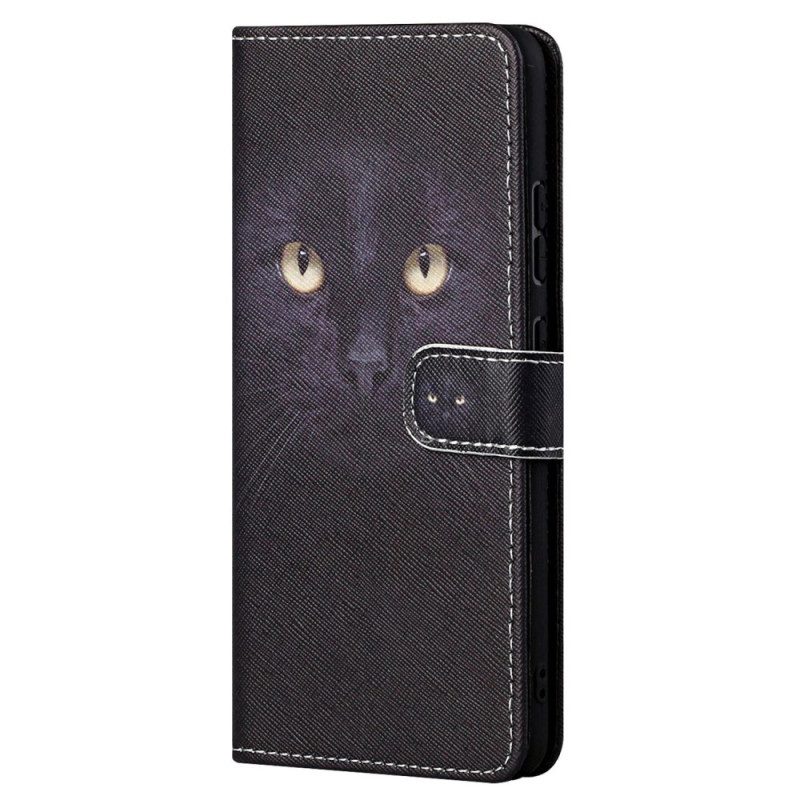 Leren Hoesje voor Samsung Galaxy S23 5G Met Ketting String Kat