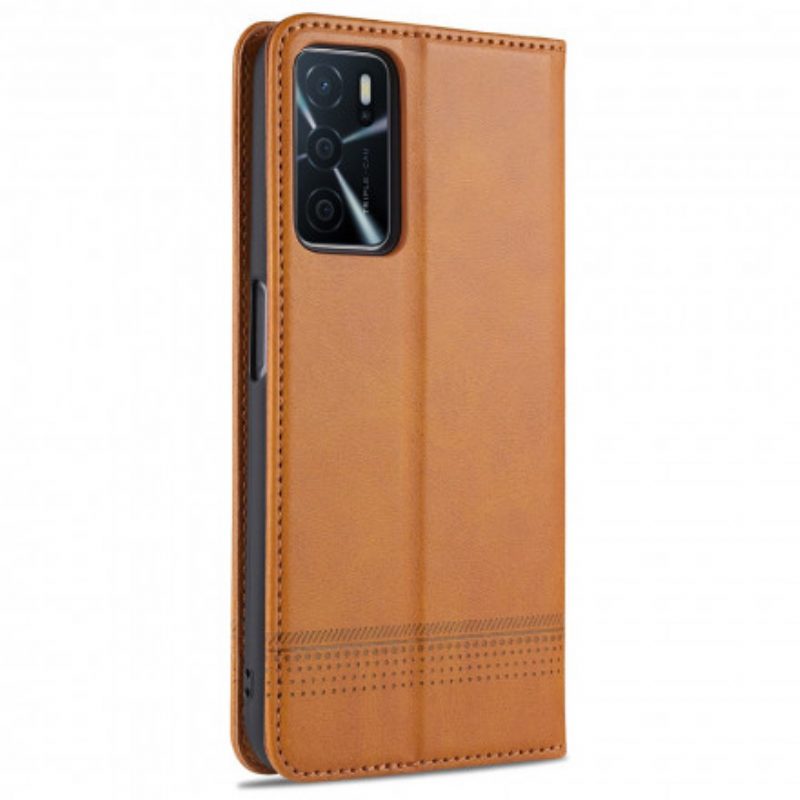 Bescherming Hoesje voor Oppo A16 / A16s Folio-hoesje Azns Leerstyling