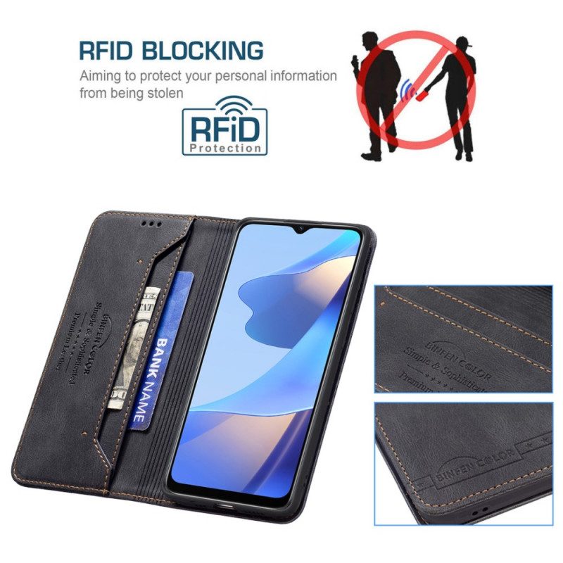 Bescherming Hoesje voor Oppo A16 / A16s Folio-hoesje Binfen Kleur Rfid Naaien