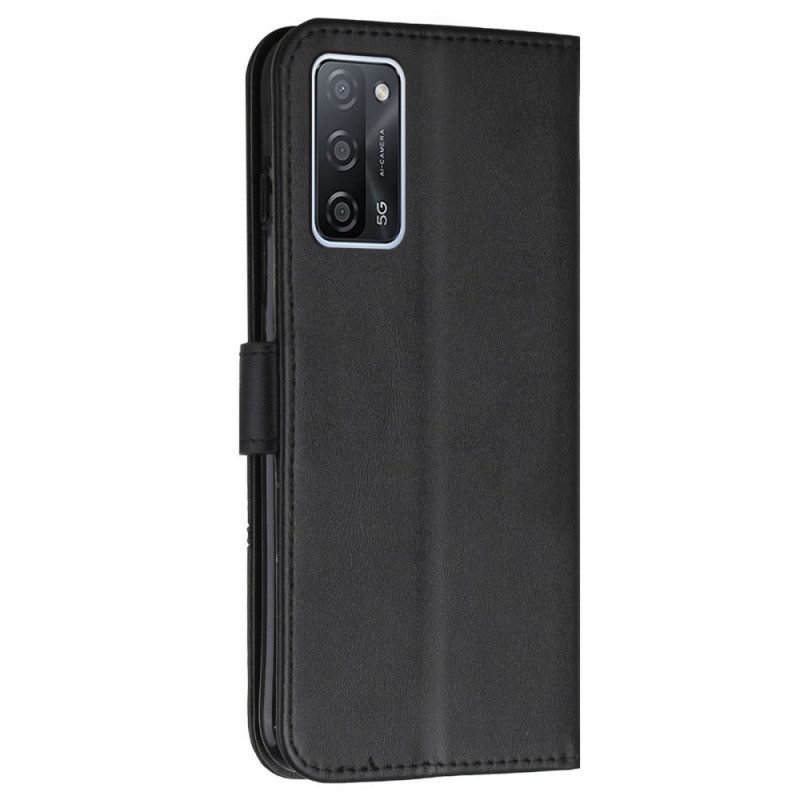 Flip Case voor Oppo A16 / A16s Met Ketting Geo-leereffect Met Bandjes