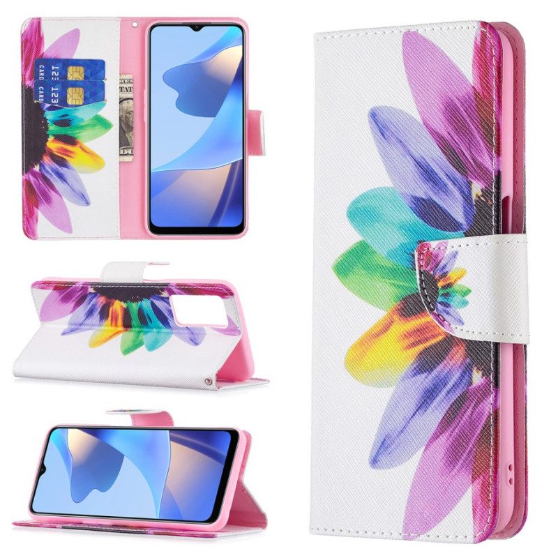 Flip Case voor Oppo A16 / A16s Waterverf Bloem