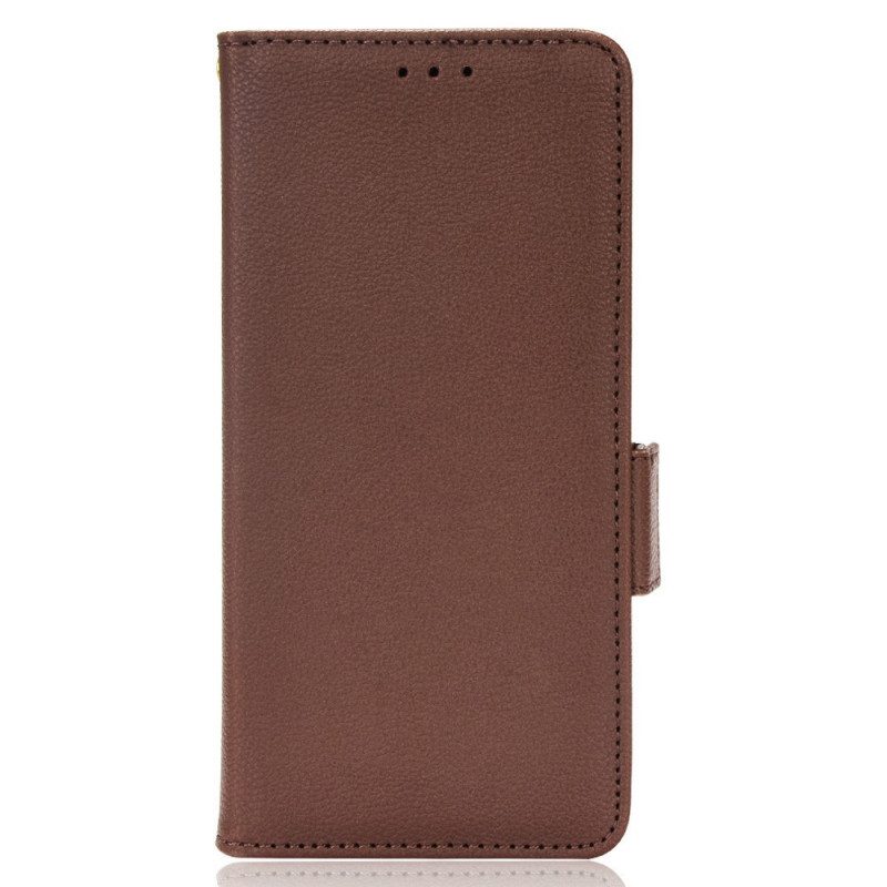 Folio-hoesje voor Oppo A16 / A16s Flip Case Flap Double Litchi Nieuwe Kleuren