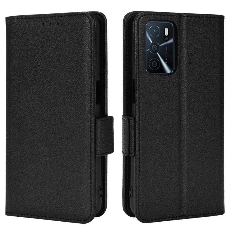 Folio-hoesje voor Oppo A16 / A16s Flip Case Flap Double Litchi Nieuwe Kleuren