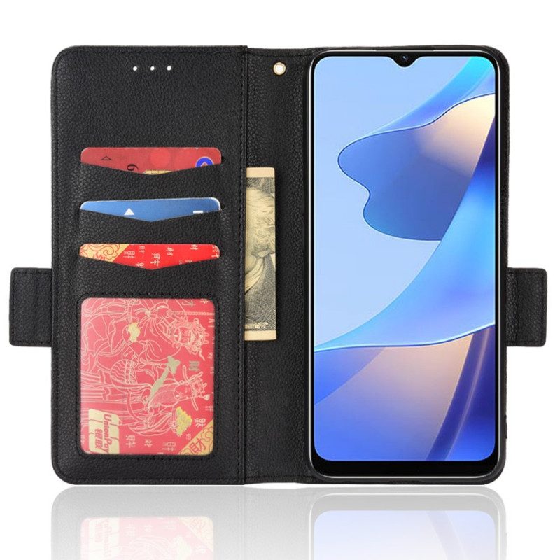 Folio-hoesje voor Oppo A16 / A16s Flip Case Flap Double Litchi Nieuwe Kleuren