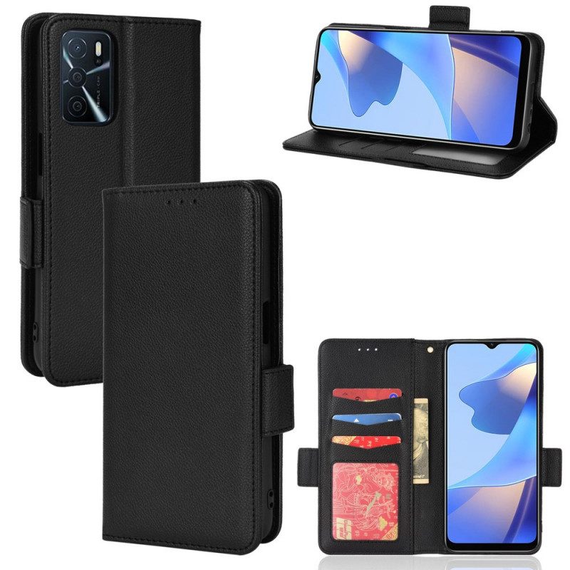 Folio-hoesje voor Oppo A16 / A16s Flip Case Flap Double Litchi Nieuwe Kleuren