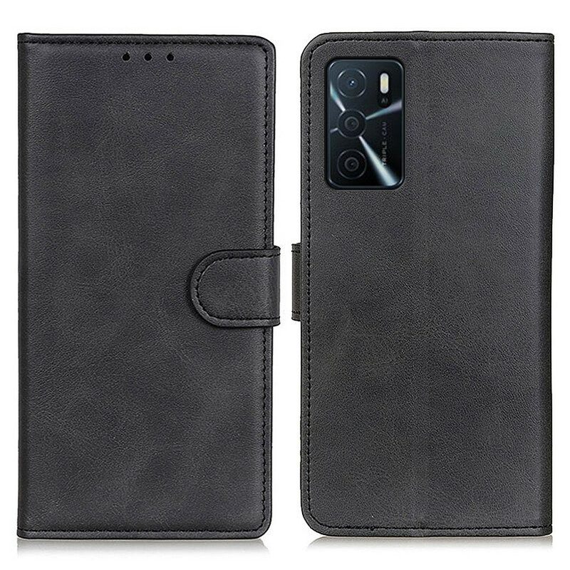 Folio-hoesje voor Oppo A16 / A16s Retro Mat Leereffect