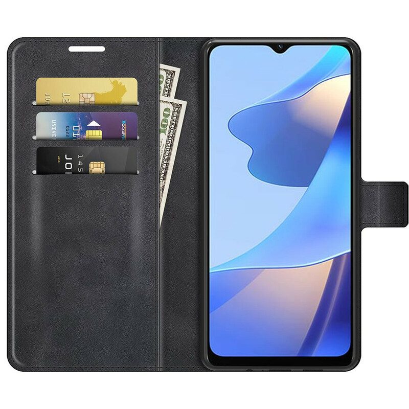 Folio-hoesje voor Oppo A16 / A16s Slank Extreem Leereffect