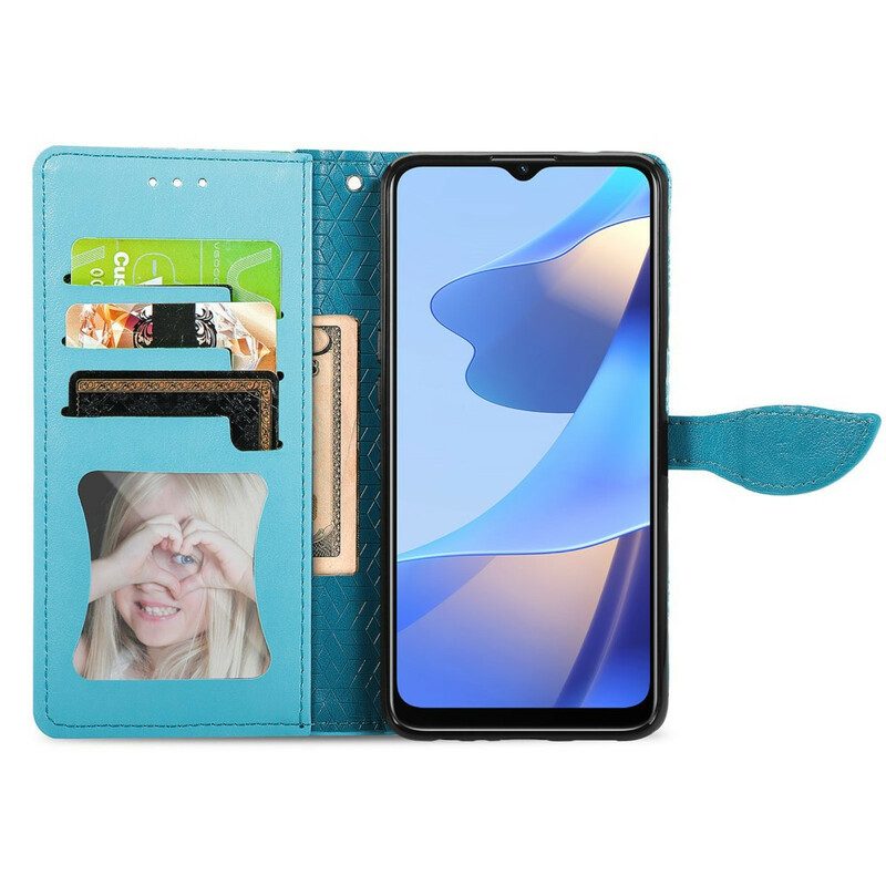 Folio-hoesje voor Oppo A16 / A16s Stammen Bladeren