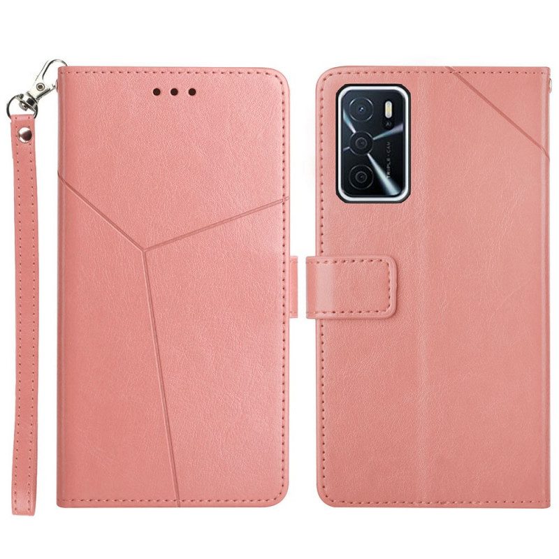 Folio-hoesje voor Oppo A16 / A16s Stijl Leer Geo Y Design