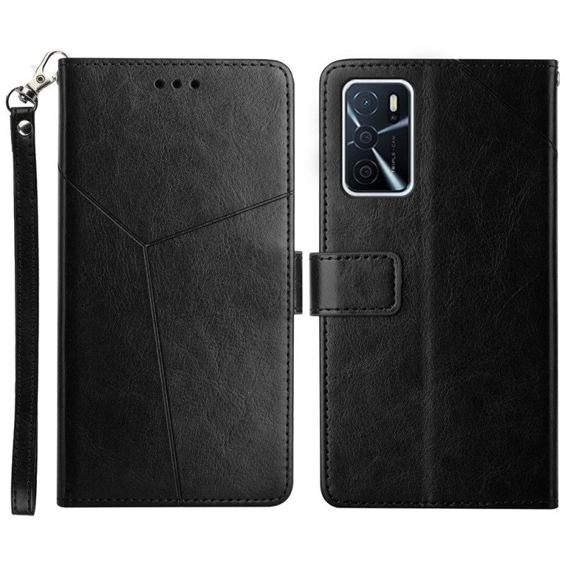 Folio-hoesje voor Oppo A16 / A16s Stijl Leer Geo Y Design