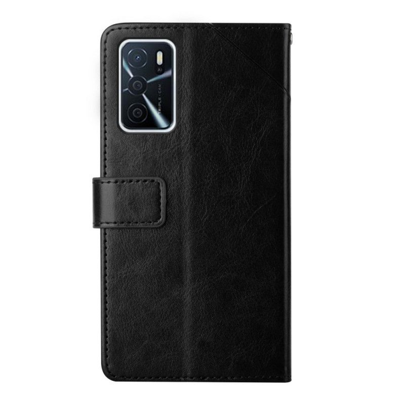 Folio-hoesje voor Oppo A16 / A16s Stijl Leer Geo Y Design