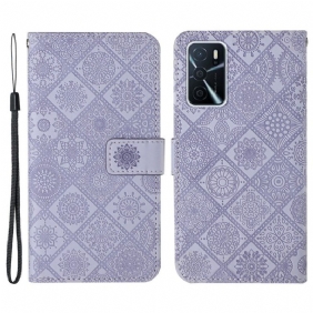 Folio-hoesje voor Oppo A16 / A16s Tapijt Patroon