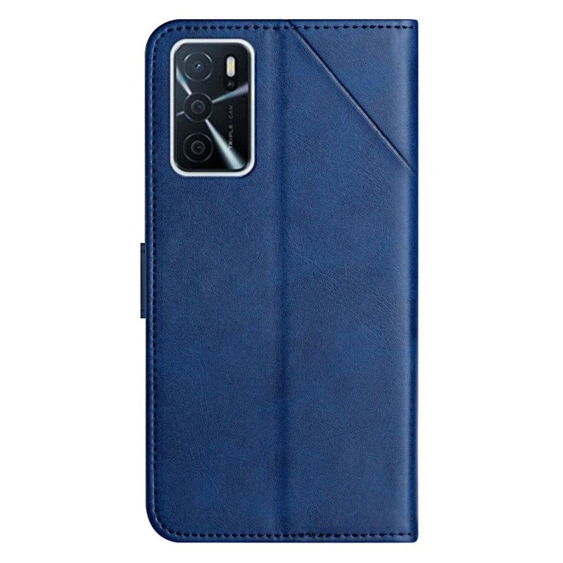 Folio-hoesje voor Oppo A16 / A16s X Design Geo Lederen Stijl