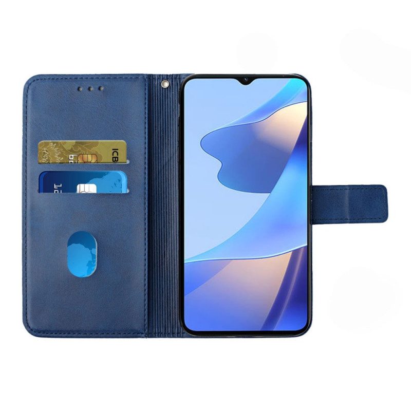 Folio-hoesje voor Oppo A16 / A16s X Design Geo Lederen Stijl