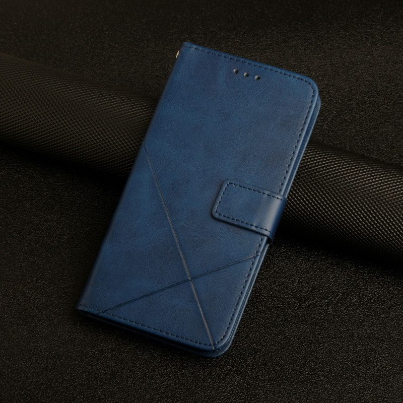 Folio-hoesje voor Oppo A16 / A16s X Design Geo Lederen Stijl