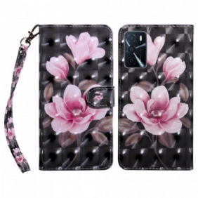 Leren Hoesje voor Oppo A16 / A16s Bloesem Bloemen