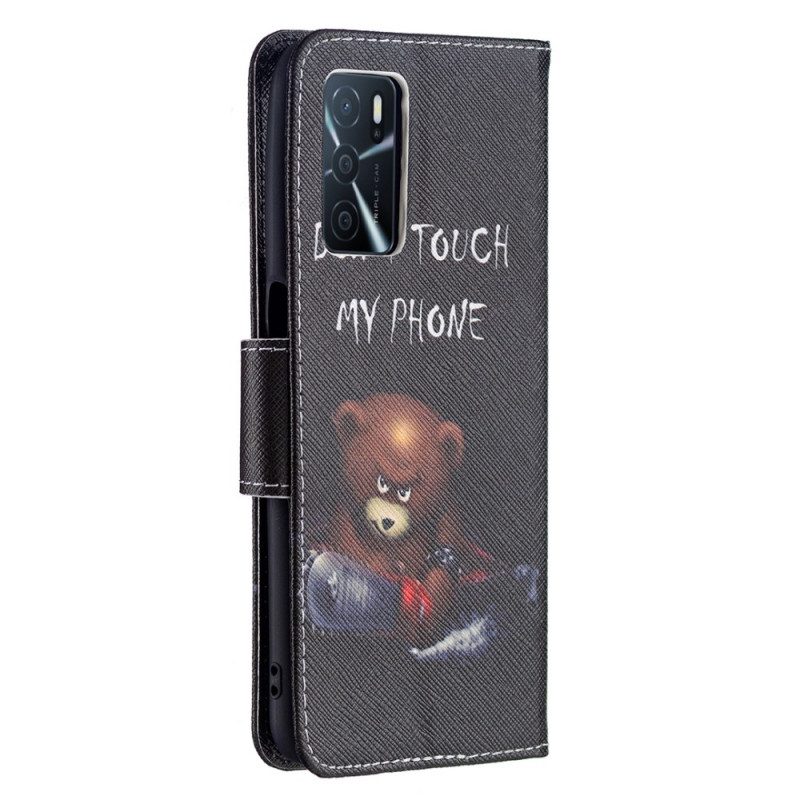 Leren Hoesje voor Oppo A16 / A16s Gevaarlijke Beer