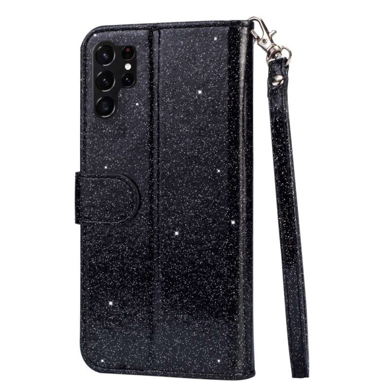 Flip Case voor Samsung Galaxy S23 Ultra 5G Glitter Portemonnee