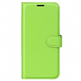 Folio-hoesje voor Samsung Galaxy S23 Ultra 5G Klassiek Litchi-leereffect