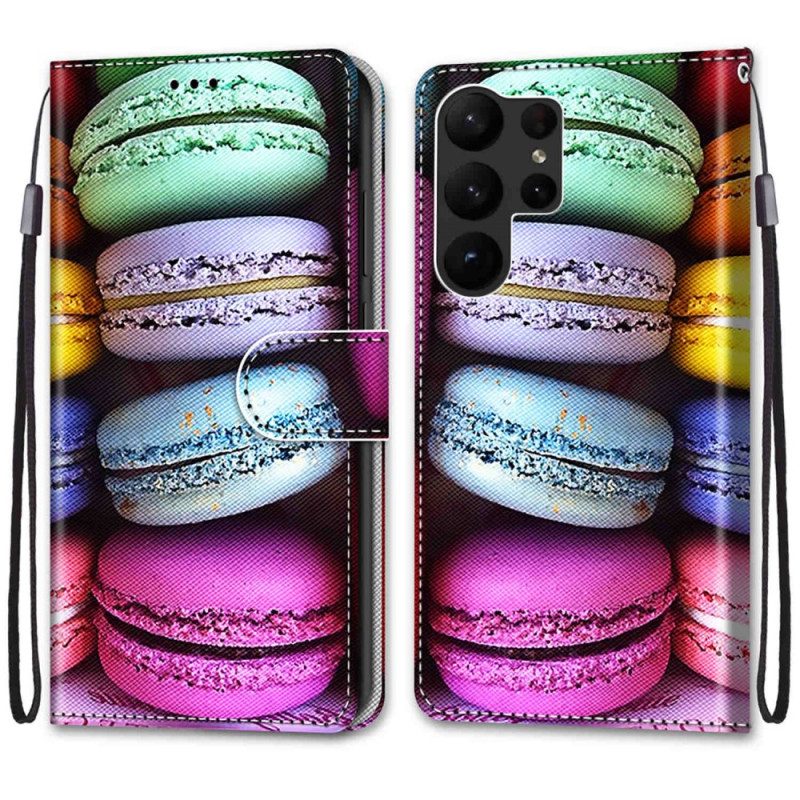 Folio-hoesje voor Samsung Galaxy S23 Ultra 5G Macarons