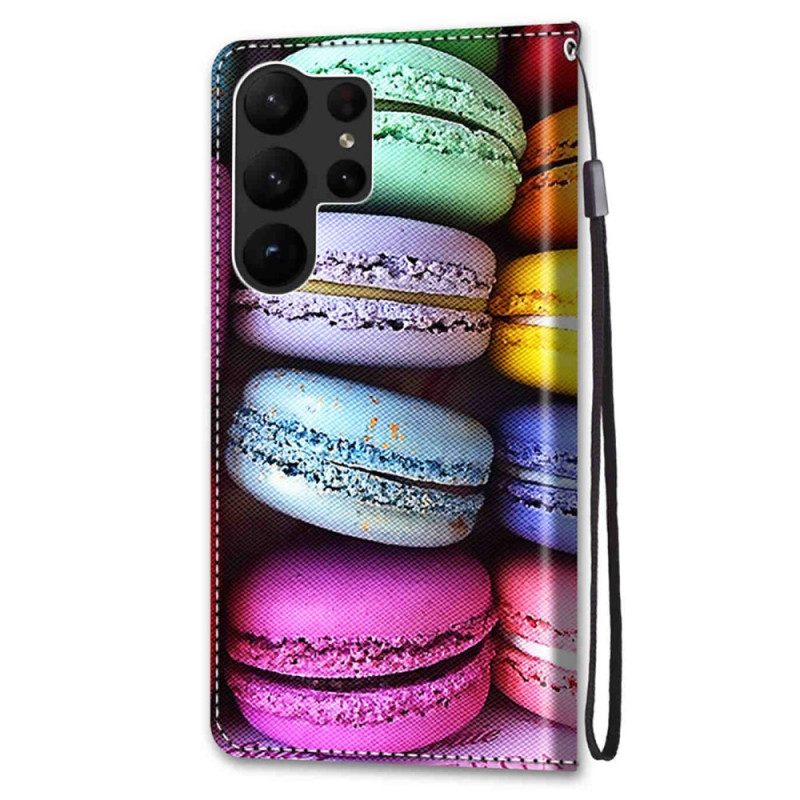 Folio-hoesje voor Samsung Galaxy S23 Ultra 5G Macarons