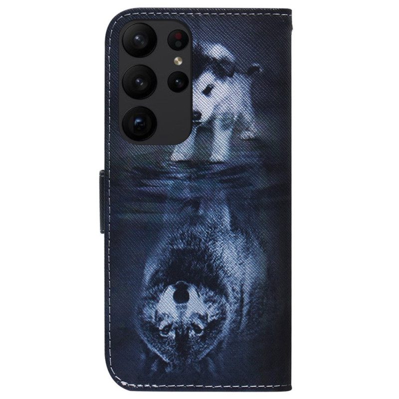 Folio-hoesje voor Samsung Galaxy S23 Ultra 5G Puppy-droom