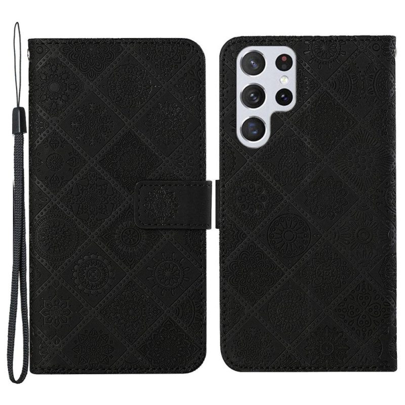 Folio-hoesje voor Samsung Galaxy S23 Ultra 5G Tapijt Patroon