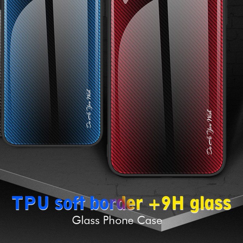 Hoesje voor Samsung Galaxy S23 Ultra 5G Koolstofvezel Gehard Glas