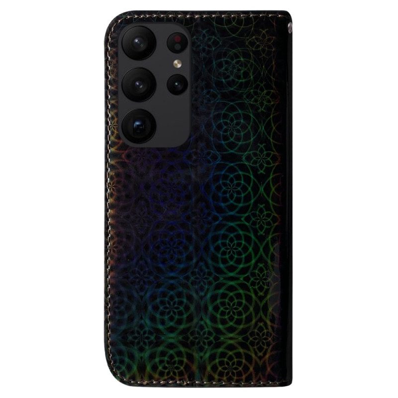 Leren Hoesje voor Samsung Galaxy S23 Ultra 5G Disco-stijl