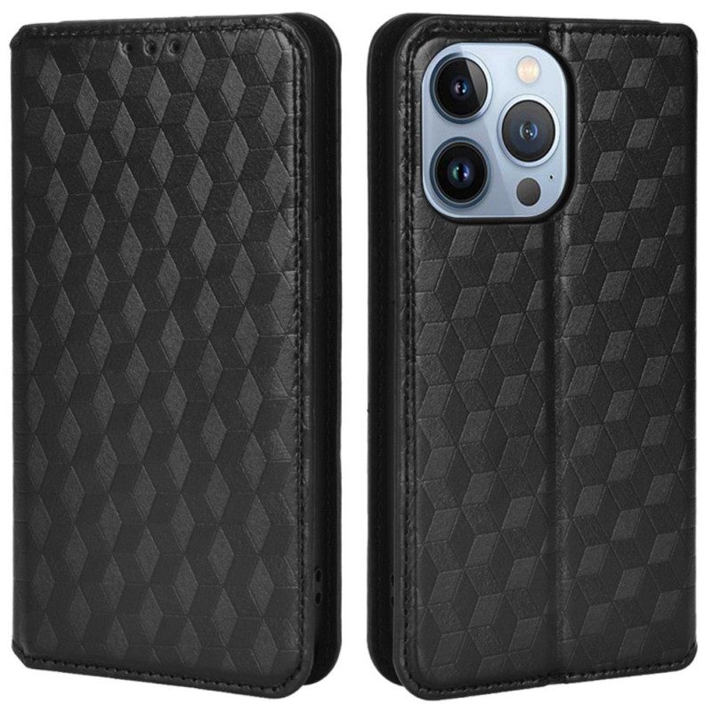 Bescherming Hoesje voor iPhone 14 Pro Max Folio-hoesje 3d Textuur